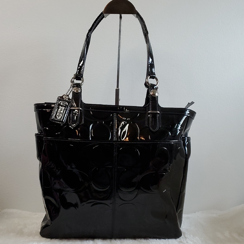 Coach Black Patent Leather Tote. EUC!!